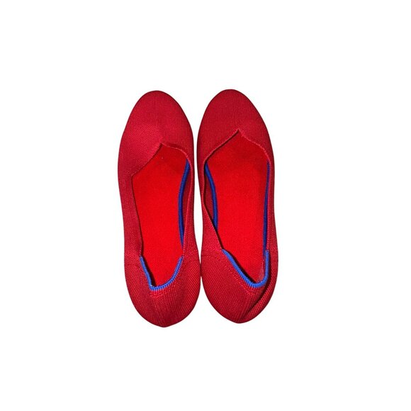 Red Mesh Rothy like Slip-On Flats 9.5 Casual Comfort Ballet Shoes Cushioned Prep - Picture 4 of 10